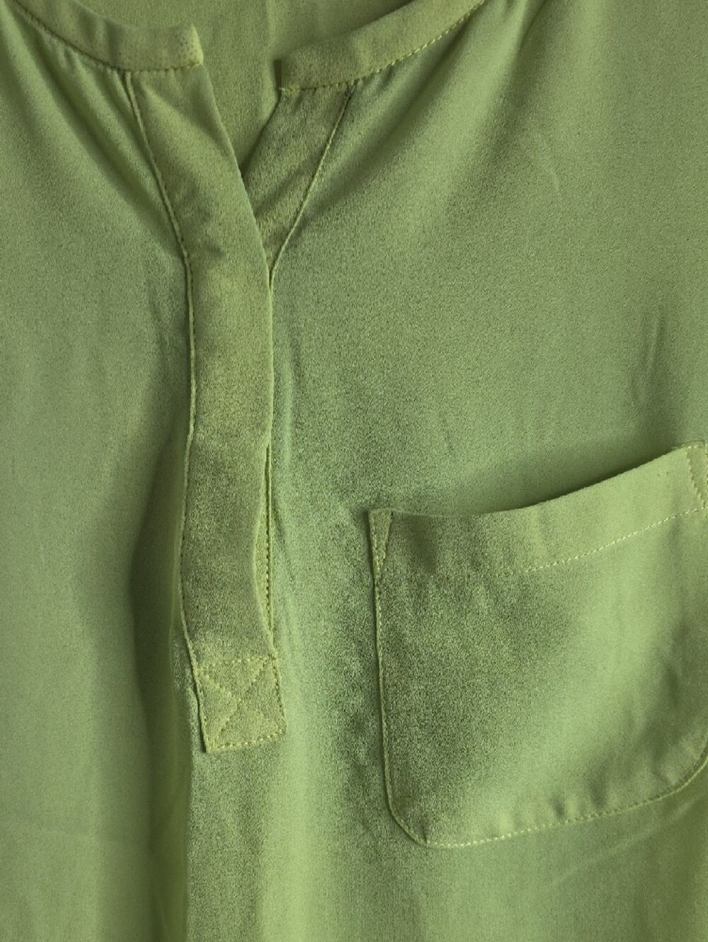 Forever 21 Neon Lime Cap Sleeve Pocket Blouse - Picture 3 of 4